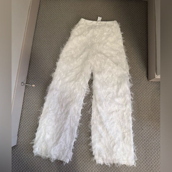 SHEIN white feather pants/trousers - Picture 2 of 3